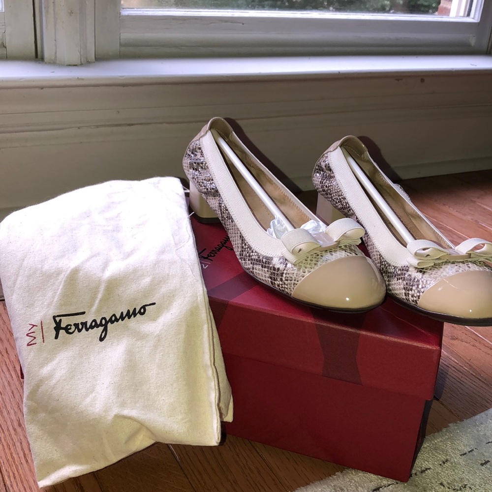 Ferragamo Snakeskin short wedge
